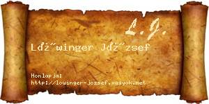 Lőwinger József névjegykártya